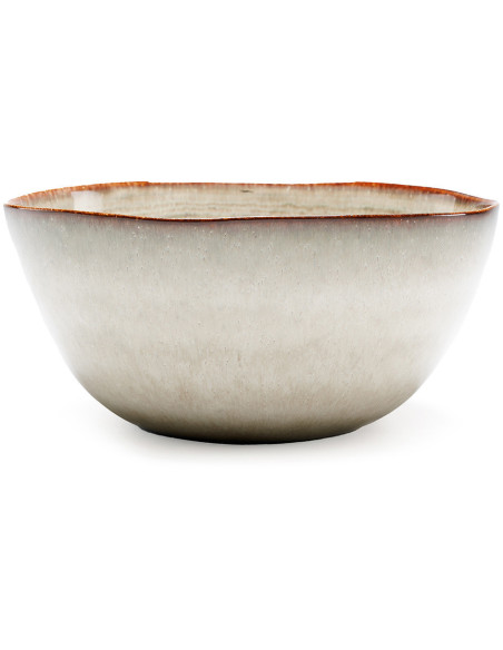 Saladier original rond 26 cm en Céramique Gris Marron The Comporta 