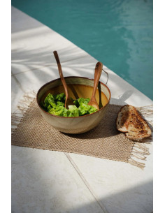 Saladier original rond 26 cm en Céramique Gris Marron The Comporta 