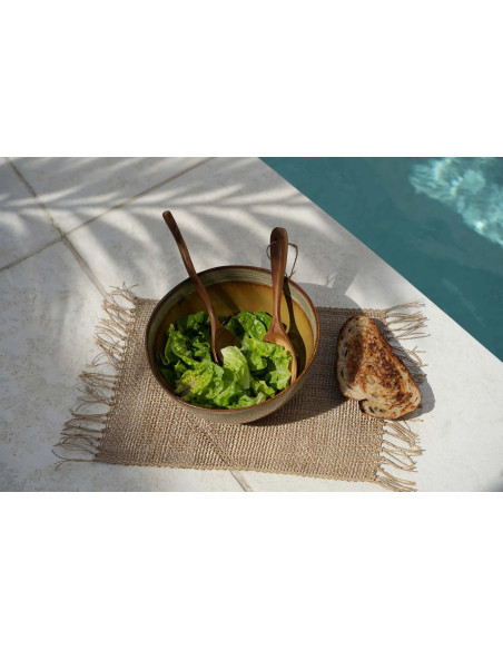 Saladier original rond 26 cm en Céramique Gris Marron The Comporta 