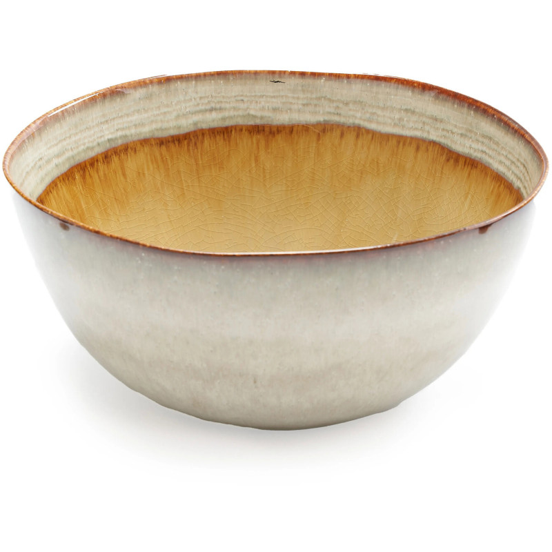 Saladier original rond 26 cm en Céramique Gris Marron The Comporta 