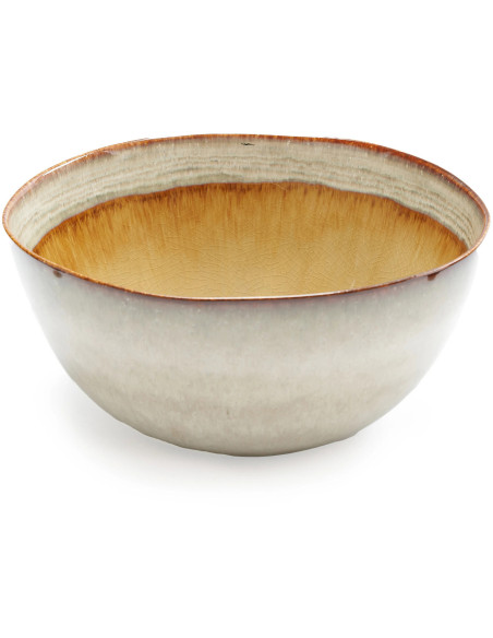 Saladier original rond 26 cm en Céramique Gris Marron The Comporta 