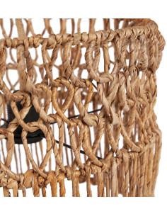 Abat-jour bohème cylindre Hauteur 26 cm Feuille de bananier Naturel Tressé The Takuhanki 