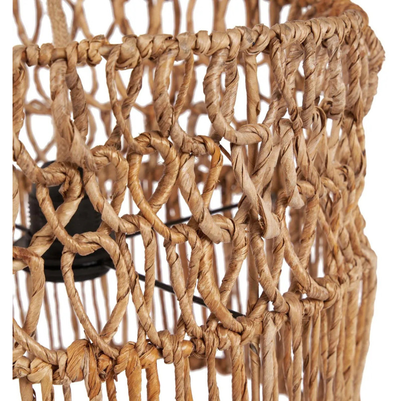 Abat-jour bohème cylindre Hauteur 26 cm Feuille de bananier Naturel Tressé The Takuhanki 