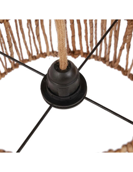 Abat-jour bohème cylindre Hauteur 26 cm Feuille de bananier Naturel Tressé The Takuhanki 