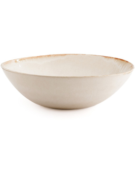 Saladier rond 27 cm Grès Blanc cassé Marron The Cascais 