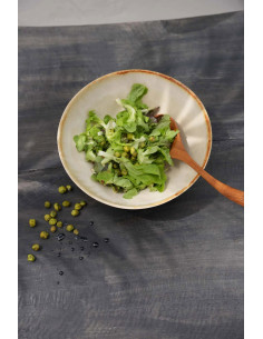 Saladier rond 27 cm Grès Blanc cassé Marron The Cascais 