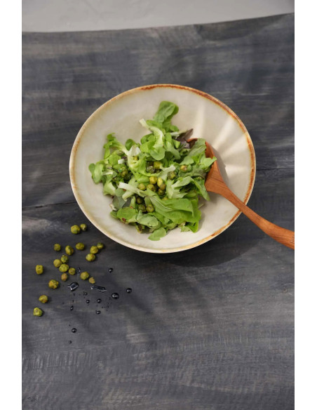 Saladier rond 27 cm Grès Blanc cassé Marron The Cascais 