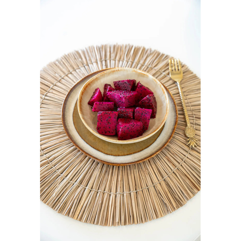 Saladier rond 27 cm Grès Blanc cassé Marron The Cascais 