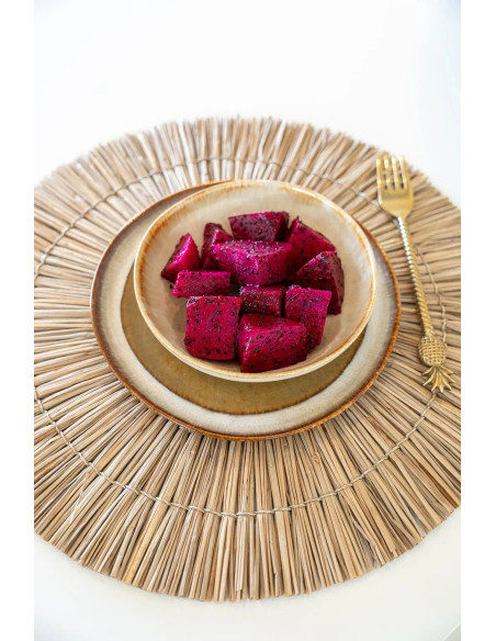 Saladier rond 27 cm Grès Blanc cassé Marron The Cascais 