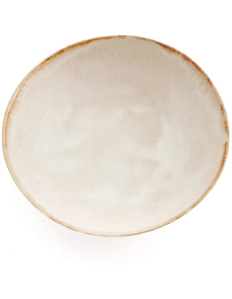 Saladier rond 27 cm Grès Blanc cassé Marron The Cascais 