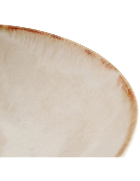 Saladier rond 27 cm Grès Blanc cassé Marron The Cascais 