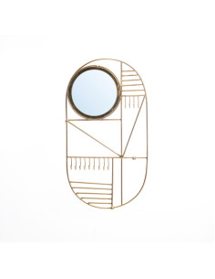 Miroir mural original Ovale en Métal Doré The Do I Look Pretty 