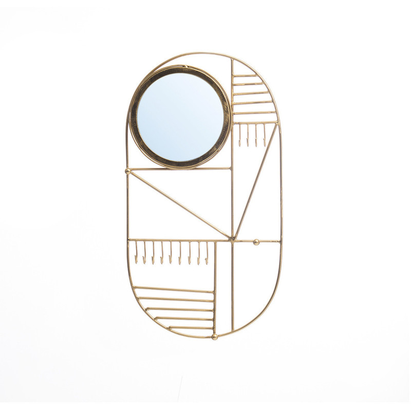 Miroir mural original Ovale en Métal Doré The Do I Look Pretty 
