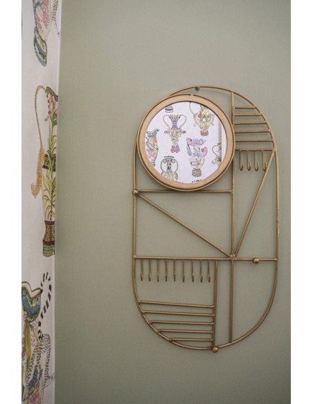 Miroir mural original Ovale en Métal Doré The Do I Look Pretty 