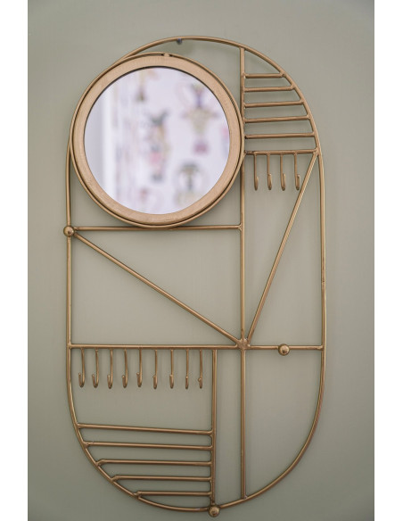 Miroir mural original Ovale en Métal Doré The Do I Look Pretty 