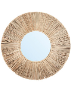Miroir Mural Rond 45 cm en Herbe Naturel The Alang Alang 