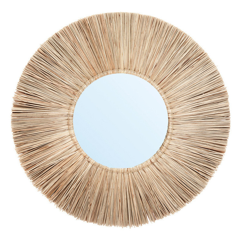 Miroir Mural Rond 45 cm en Herbe Naturel The Alang Alang 