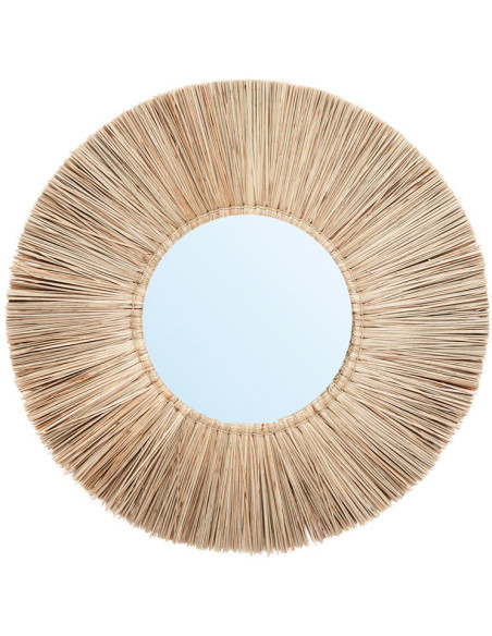 Miroir Mural Rond 45 cm en Herbe Naturel The Alang Alang 