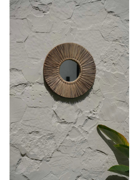 Miroir Mural Rond 45 cm en Herbe Naturel The Alang Alang 