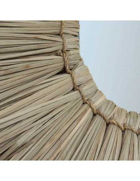 Miroir Mural Rond 45 cm en Herbe Naturel The Alang Alang 