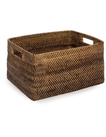 Panier de rangement avec poignées Rectangulaire 36x28 Rotin Naturel Marron Tressé The Colonial 