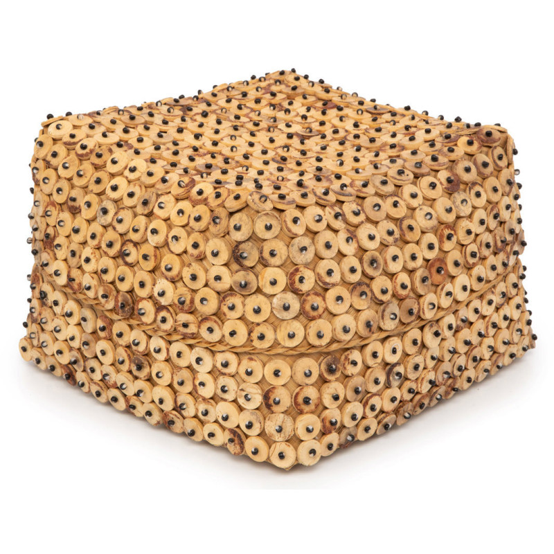 Boîte de rangement originale avec couvercle Carrée 28 cm Bambou Marron Noix de coco The Coconut Shell 