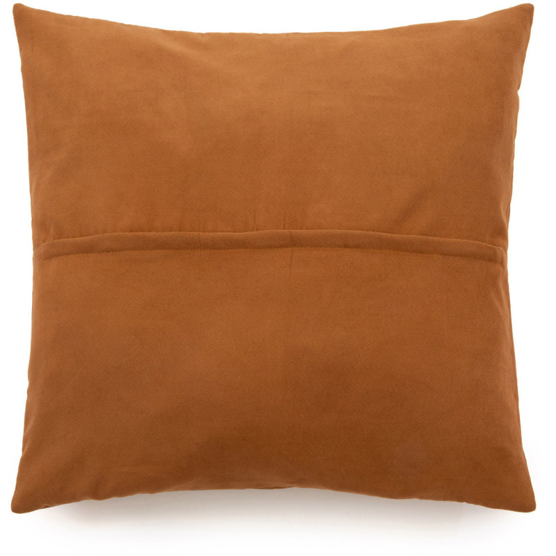 Housse de coussin XL Carrée 60x60 en Cuir véritable Marron camel The Four Panel Leather 