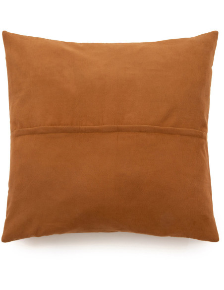 Housse de coussin XL Carrée 60x60 en Cuir véritable Marron camel The Four Panel Leather 