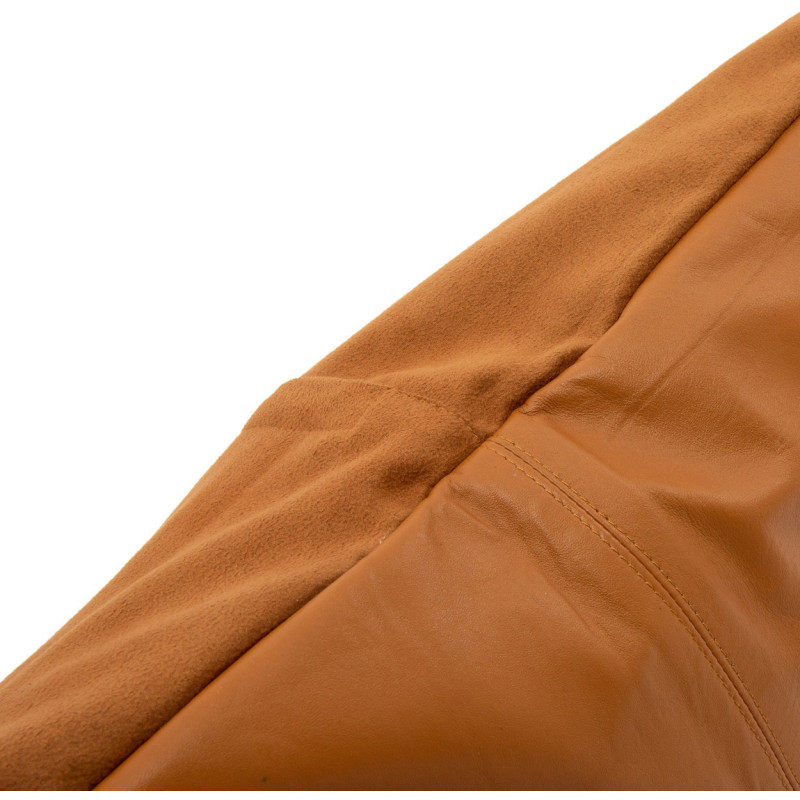 Housse de coussin XL Carrée 60x60 en Cuir véritable Marron camel The Four Panel Leather 