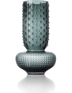 Vase design art déco H 38 cm Verre recyclé Bleu The Sapphire Jewel 