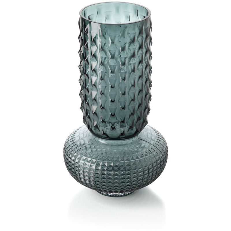 Vase design art déco H 38 cm Verre recyclé Bleu The Sapphire Jewel 