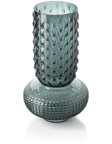 Vase design art déco H 38 cm Verre recyclé Bleu The Sapphire Jewel 