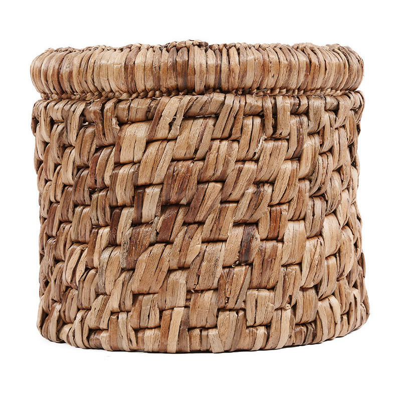 Panier de rangement bohème Rond 36 cm Jacinthe d'eau Naturel Tressé The Choppy 