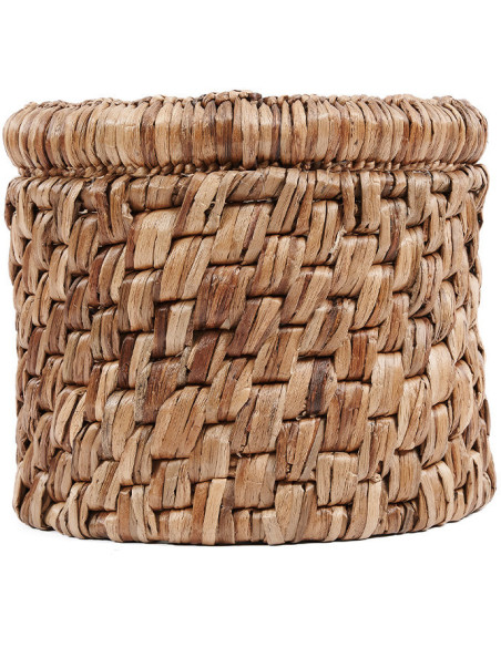 Panier de rangement bohème Rond 36 cm Jacinthe d'eau Naturel Tressé The Choppy 