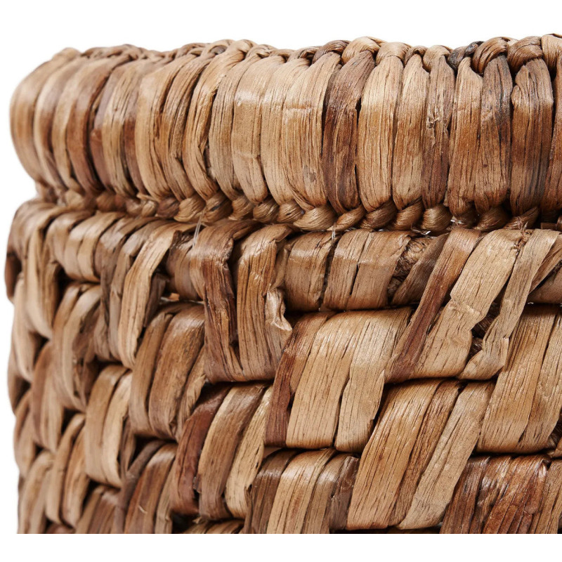Panier de rangement bohème Rond 36 cm Jacinthe d'eau Naturel Tressé The Choppy 