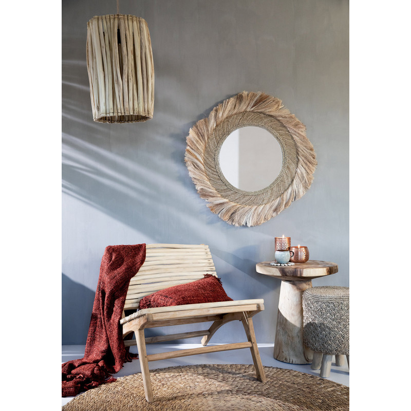 Housse de coussin Rectangulaire 50x30 en Coton Rouge cerise avec franges The Oh My Gee 