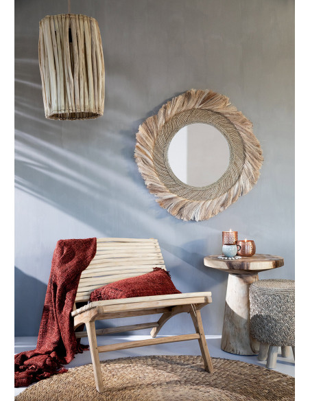 Housse de coussin Rectangulaire 50x30 en Coton Rouge cerise avec franges The Oh My Gee 