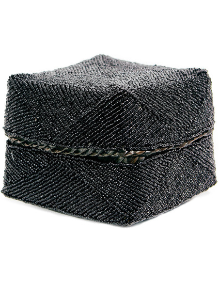 Boite de rangement originale 15 cm en Perle Bambou Noir The Beaded 