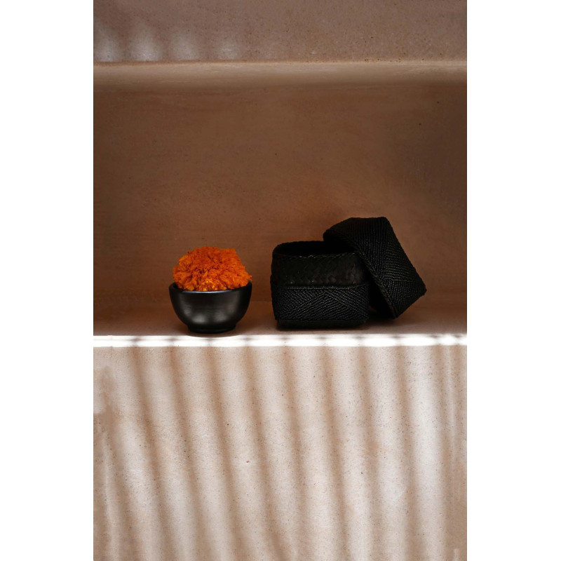 Boite de rangement originale 15 cm en Perle Bambou Noir The Beaded 