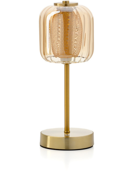 Lampe à poser LED rechargeable design chic H 32 cm Métal Laiton doré The Lighty Gaga 