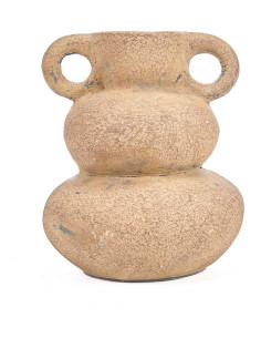 Vase ethnique chic 2 anses Organique H 18 cm Terre cuite Sable The Earthen Balance 