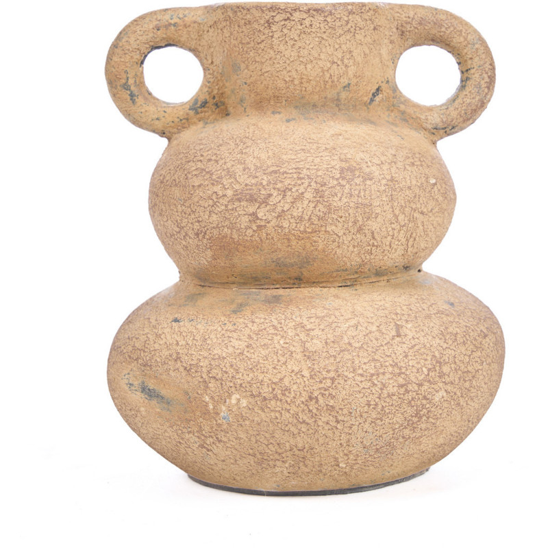 Vase ethnique chic 2 anses Organique H 18 cm Terre cuite Sable The Earthen Balance 