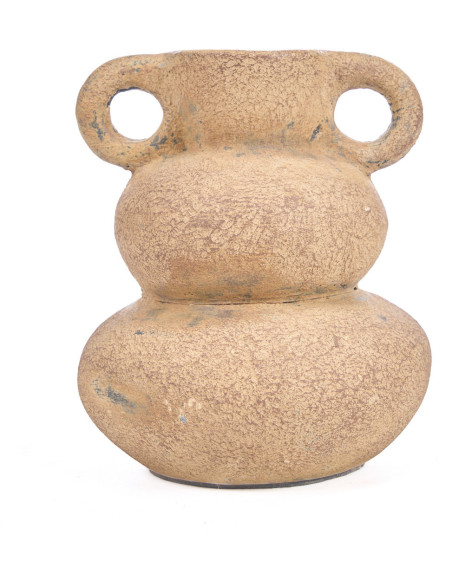 Vase ethnique chic 2 anses Organique H 18 cm Terre cuite Sable The Earthen Balance 