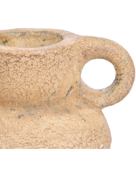 Vase ethnique chic 2 anses Organique H 18 cm Terre cuite Sable The Earthen Balance 