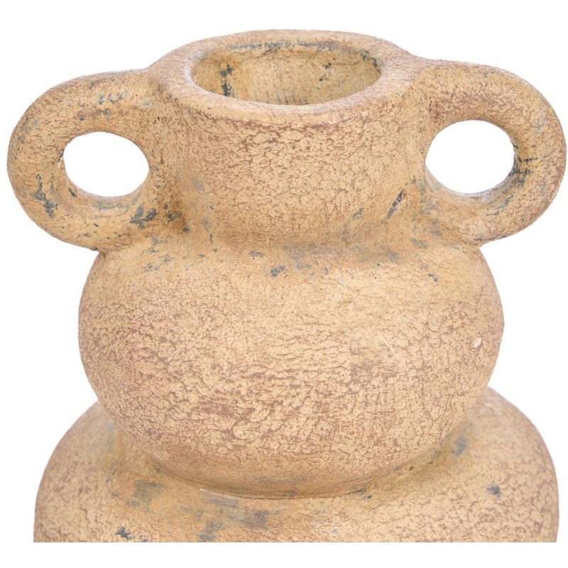 Vase ethnique chic 2 anses Organique H 18 cm Terre cuite Sable The Earthen Balance 