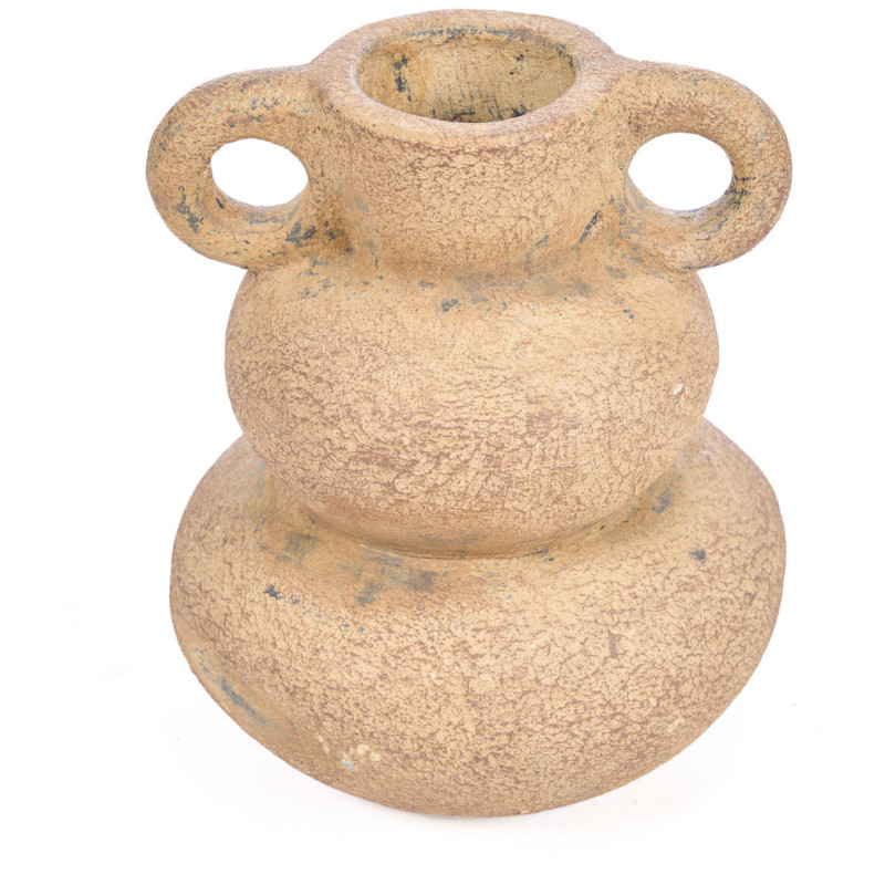 Vase ethnique chic 2 anses Organique H 18 cm Terre cuite Sable The Earthen Balance 