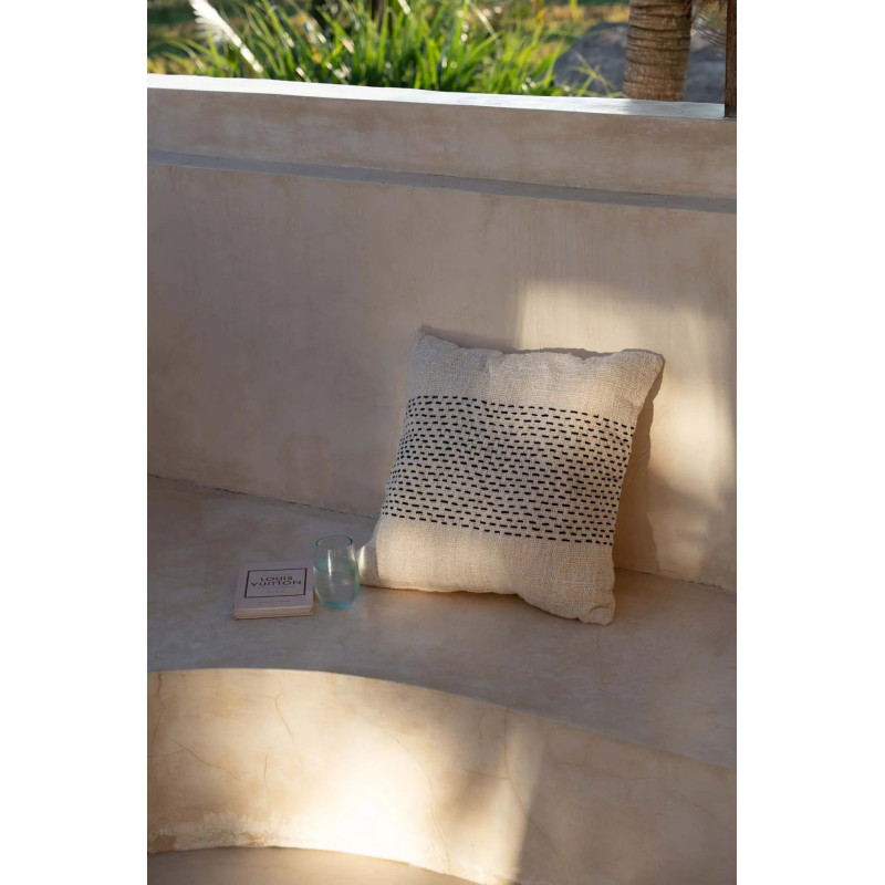 House de coussin originale Carrée 50x50 en Coton Naturel Noir The Misty 