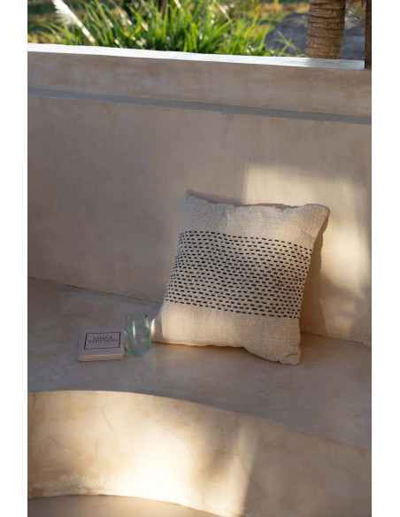 House de coussin originale Carrée 50x50 en Coton Naturel Noir The Misty 