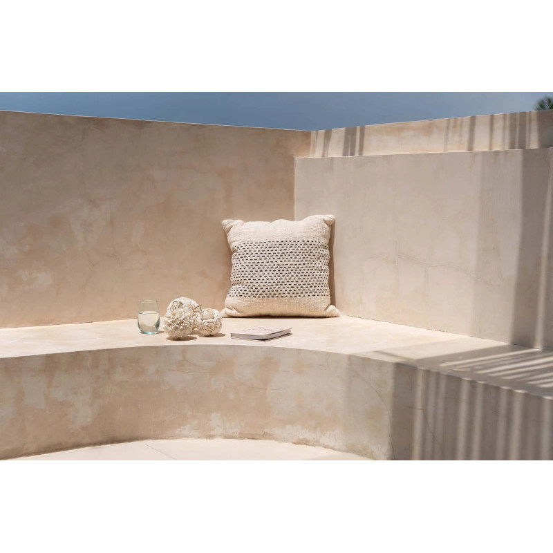 House de coussin originale Carrée 50x50 en Coton Naturel Noir The Misty 