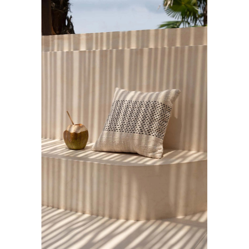 House de coussin originale Carrée 50x50 en Coton Naturel Noir The Misty 